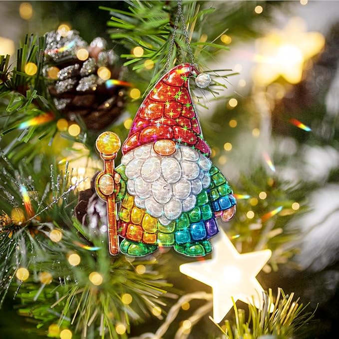Whimsical Gnome Spirit Acrylic Suncatcher, Window Hanging Sun Catcher Ornament, Crystal Prism Light Catcher Decor, Sunlight Window Decor, Aesthetic Home Decor Gift