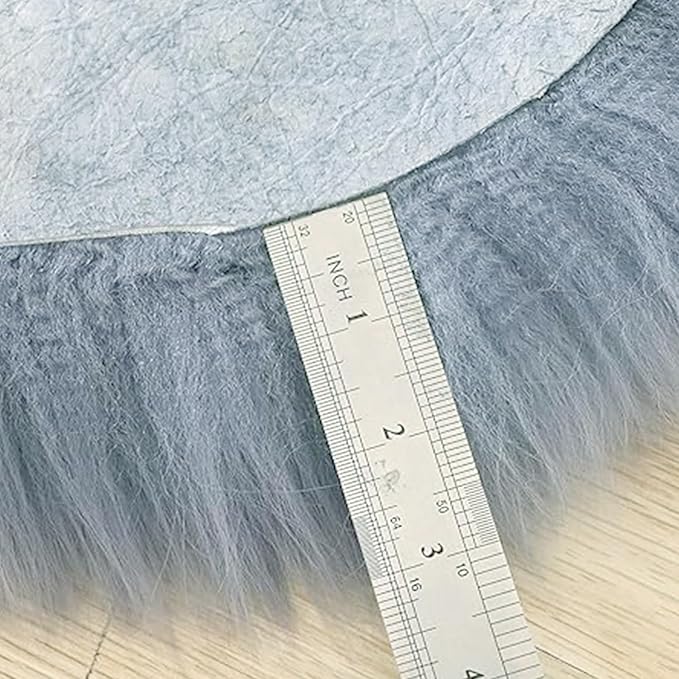 Woolous Gray Sheepskin Rug - Genuine New Zealand Natural Fluffy Area Rug, Real Sheep Skin Throw for Bedroom, Living Room or Chair Cover (Single Pelt, 2x3 ft, Gray)