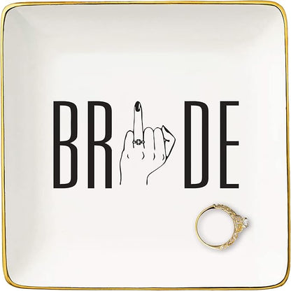NZY Funny Engagement Gift for Bride,Newly Engaged Gift for Woman,Future Mrs,Bride to Be-Bridal Shower Gifts-Bachelorette Party Present for Women-Wedding-Ceramic Jewelry Tray Trinket Holder Ring Dish