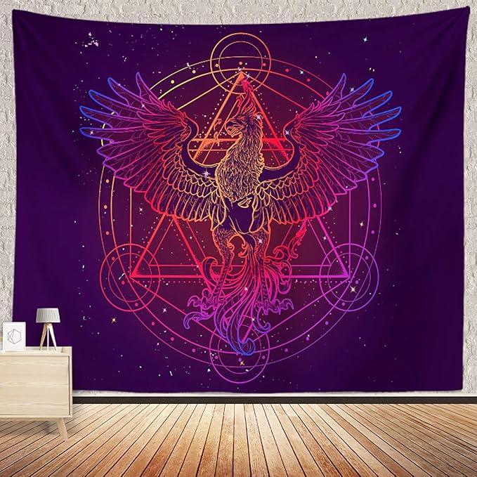 Phoenix Magic Array Alchemy Constellation Wall Hangings - Large Tapestry for Bedroom, Living Room, Dorm, Man Cave (80x60 Inch)