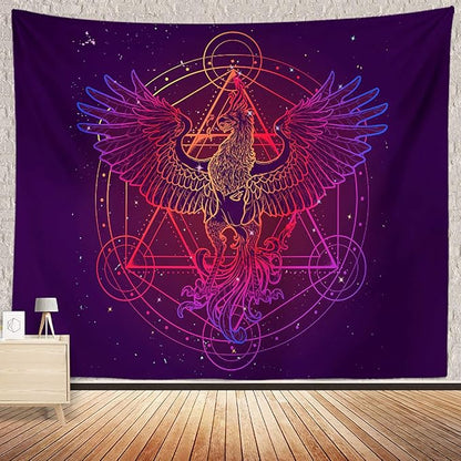Phoenix Magic Array Alchemy Constellation Wall Hangings - Large Tapestry for Bedroom, Living Room, Dorm, Man Cave (80x60 Inch)