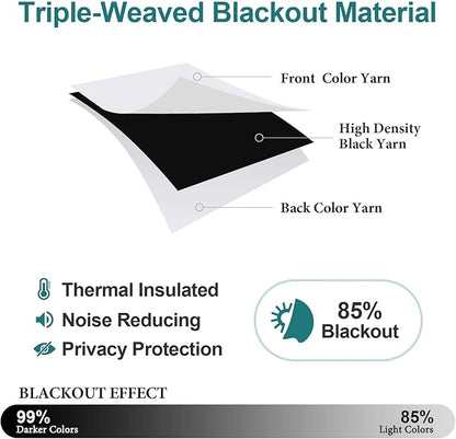 ChrisDowa Grommet Room Darkening Curtains for Bedroom and Living Room - 2 Panels Set Thermal Insulated Blackout Curtains (Greyish White, 52W x 84L)