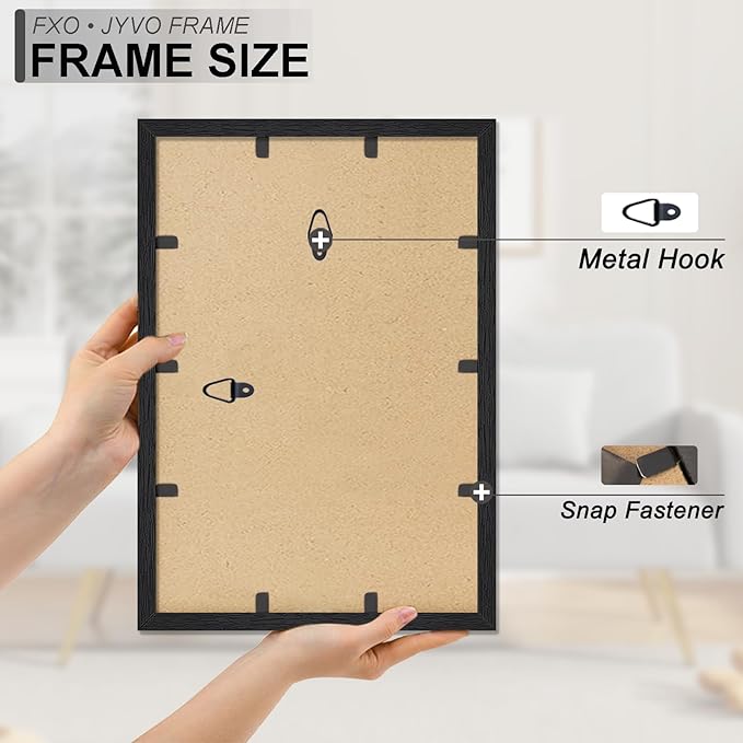 Engineered Wood 12x17 Picture Frame, Black Frame for 12 x 17 Inch Picture Poster Photo, Light Weight 12 by 17 Frame with Wood-grain for Wall - 1 Pack/Black/12 x17
