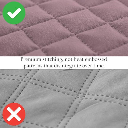 Southshore Fine Living, Inc. Twin Quilt Bedding Set, Soft Brushed Microfiber Quilt, Twin Coverlet Bedspread, Wrinkle & Pet Hair Resistant Bedding, Easy Care, with 1 Pillow Sham, Lavender