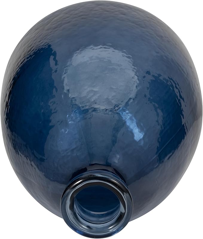 Opaque Glass Vase – Solid Modern Decorative Accent – Elegant Home Decor Centerpiece for Living Room, Bedroom, Office, or Entryway – Handcrafted Glass Flower Vase for Table or Floor – 19", Blue