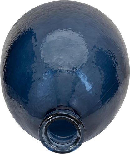 Opaque Glass Vase – Solid Modern Decorative Accent – Elegant Home Decor Centerpiece for Living Room, Bedroom, Office, or Entryway – Handcrafted Glass Flower Vase for Table or Floor – 19", Blue