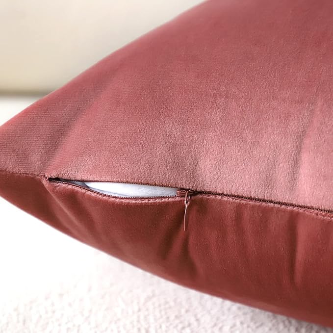Artscope Luxury Velvet Pillow Covers Super Soft Decorative Square Throw Pillow Covers Case Cushion Covers for Sofa Couch Bedroom Car Decor 22x22 Inch Jam
