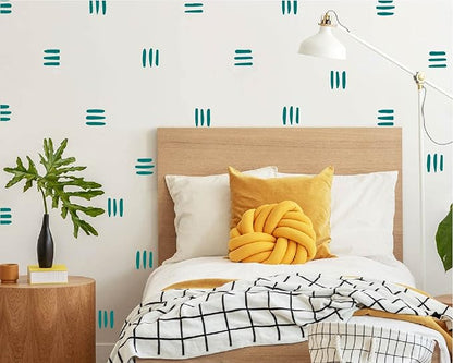 120pcs Modern Line Wall Stickers Boho Nursery Kids Living Room Scandinavian Home Décor Self-Adhesive Murals Vinyo DIY Gift YT5037 (Teal)