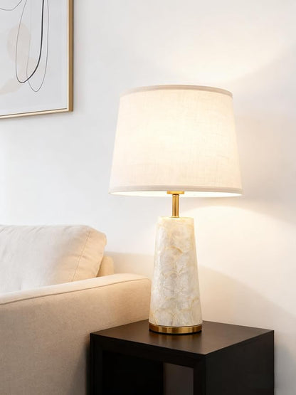 Coastal Table Lamps for Bedroom Nightstand Set of 2, Touch Control Ocean Beach Nautical Seashell Lamp, Modern Sea Shell Bedside Night Stands Light for Beachy Cottage Farmhouse Decor (Gold)