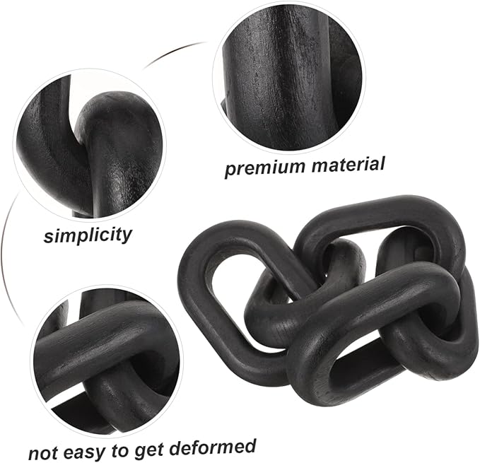 LIFKOME Elegant Wooden Chain Link Decor Home Decor for Table Office Desktop Ornament