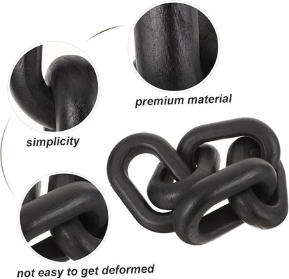LIFKOME Elegant Wooden Chain Link Decor Home Decor for Table Office Desktop Ornament