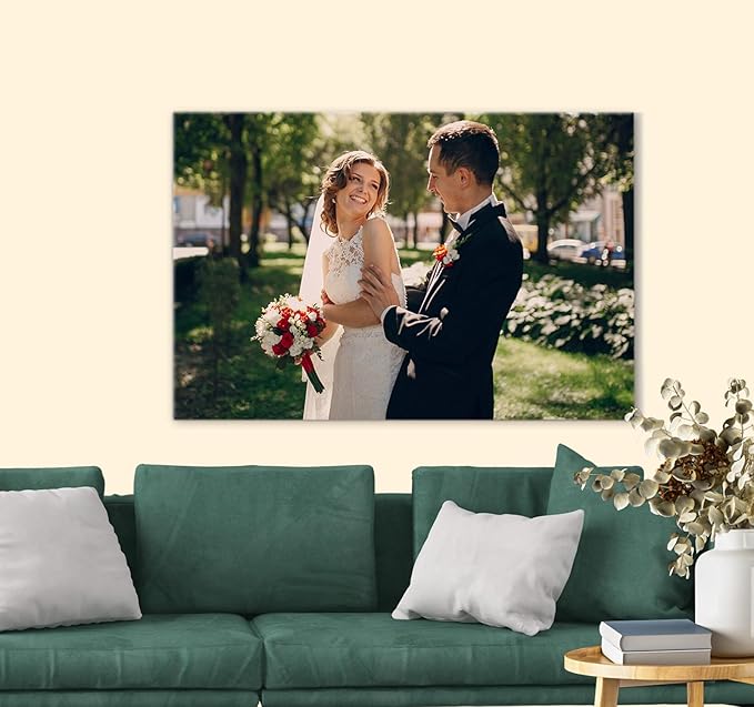 TreeDeal Custom Canvas Prints with Your Photos, Framed 30” x 20” Personalized Pictures Print, Customized Photo to Canvas Wall Art Ideal for Home Decor Gift Wrapping Pets Family Baby Wedding