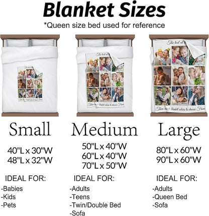Personalized Gifts for Mom from Daughter Custom Blankets with Photos and Text Multiple Colors Sizes Soft Flannel Gifts for Women Birthday Gifts for Mom