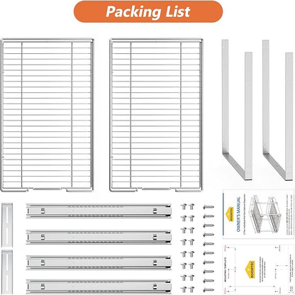 ROOMTEC Individual Pull Out Cabinet Organizer (14½" W x 21½" D), 2 Tier Spice Rack Organizer for Cabinet, Slide Out Drawer Pantry Shelf Organization and Storage for Kitchen Bathroom