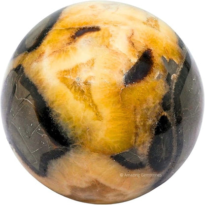 Amazing Gemstone Septarian Crystal Ball with Stand - 3 Inches Large Crystal Sphere Meditation Balls for Witchcraft and Decorative Balls