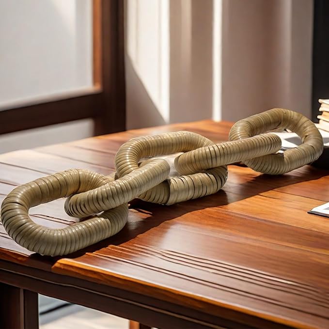 HUAXIN CRAFT H 5-Ring Rattan Woven Chain Link, Handmade Bohemian Farm Home Decoration - Coffee Table Decor
