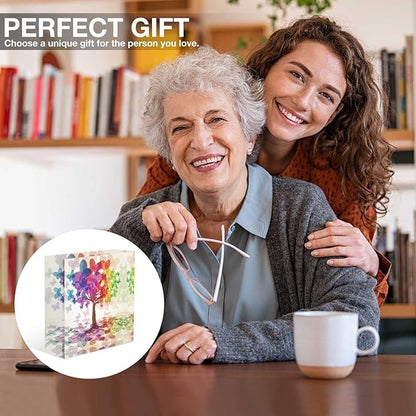 Acrylic Desk Decor Abstract Colorful Tree Thank You Presents for Women Coworker Meaningful Presents for Women Valentines Day Presents for Teachers Retirement Presents for Woman