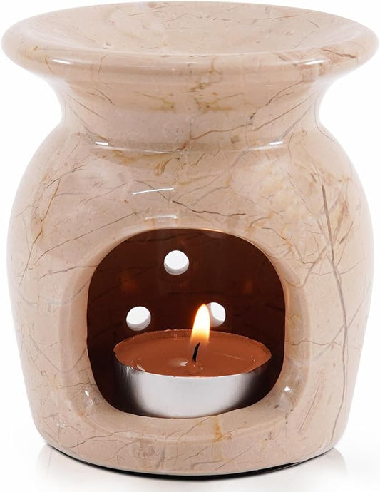 Radicaln Marble Oil Burner 4" Inches Verona Handmade Candle Warmer & Aromatherapy Diffuser for Home, Ideal Oil Warmer, Aroma Diffuser, Essential Oils & Wax Melts