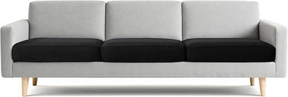 CHUN YI 3 Piece Couch Cushion Covers for XL-Sofa Seat Slipcovers Suitable with Spandex Jacquard Washable Fabric (3 Piece XL-Sofa Cushion Covers, Black)
