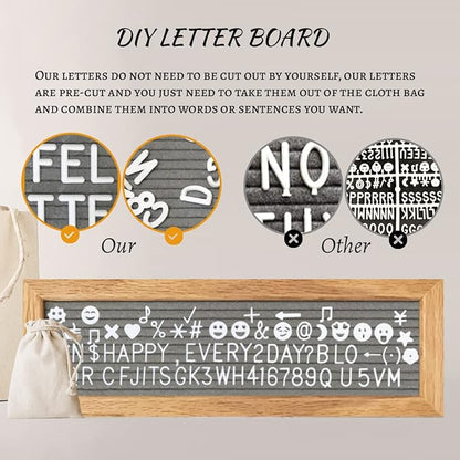 Picture Frames Collage Wall Decor Hanging Photo Display Frame Felt Letter Board with 340 Letters and 30 Clips, Unique DIY Collage Picture Frames for Dorm Room Decor, Christmas Birthday Party