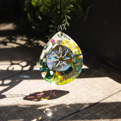 H&D HYALINE & DORA Crystal Rainbow Sun Catcher Hang for Window Glass Drop Pendant Lamp Chandelier Lamp Prisms, 76mm