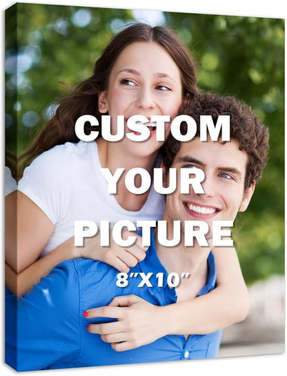 YYYYHPP Canvas Prints with Your Photos, Personalized Photo to Canvas Wall Art,Canvas Printing for Wedding, Family, Baby, Pets, Home Office Decor, Wrapped Frame 8"x10"