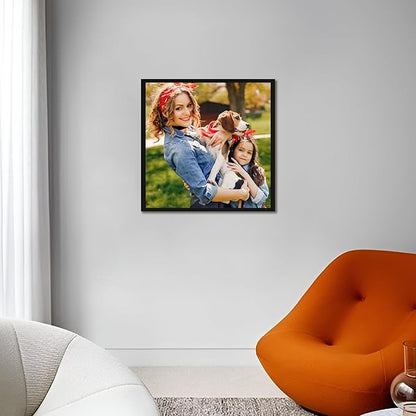 jenesaisquoi Upload Your Photo Image Custom Personalized Photo to Poster Printing Home Decor Wall Art Prints (Black Frame, 16" x 16")