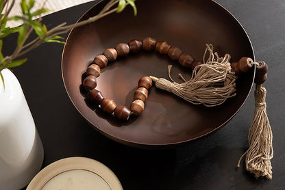 Kate and Laurel Rooks Ribbed Decorative Metal Bowl, 12 Inch Diameter, Bronze, Vintage Raised Fruit Bowl for Kitchen Counter or Use as a Key Bowl for an Entryway Table