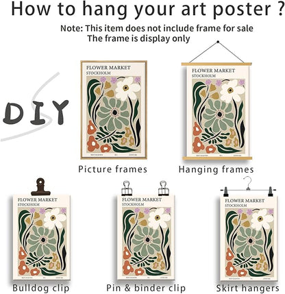 Zzuyi Flower Market Poster,Botanical Prints,Green Flower Prints Anthropologie art for Bathroom,Aesthetic Decor-20x30