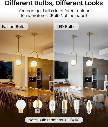 Yunnix Pendant Lights Modern Gold Globe Pendant Light Kitchen Island Dining Room Light Fixture Pendant Lights for Bedroom Pendant Light Fixture One Light (Bulb Not Included) 2 Pack