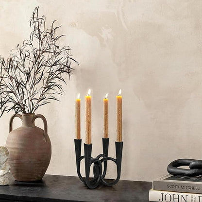 Antique Brass Candle Holder, Iron Taper Candle Holders, Vintage Cast Iron Decorative Candle Stands, Tall Candle Holders for Wedding, Dining Table, Home Decor