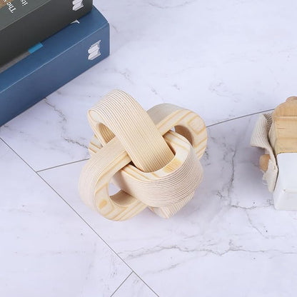Wood Knot Decor Coffee Table Decor Shelf Decor Table Books Hand Carved Home Decoration Boho Farmhouse Rustic Modern Chain Link Decor Shabby Chic Bookshelf Decor 3 Link Wooden Knot