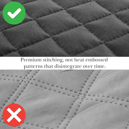 Southshore Fine Living, Inc. Oversized Quilt, King Size Set, Grey Bed Spread King Size/California with 2 Matching Pillow Shams, Soft Microfiber Quilted Comforter Coverlet, Easy Care, Slate Grey