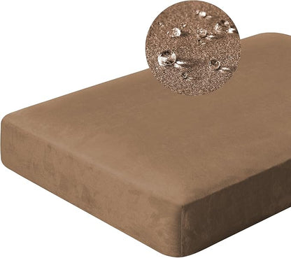 H.VERSAILTEX Suede Chaise Lounge Cover Indoor Stretch Couch Covers for Sectional Sofa Couch Cover L Shape Both Left/Right(1 Piece Chaise Cover, Mocha)