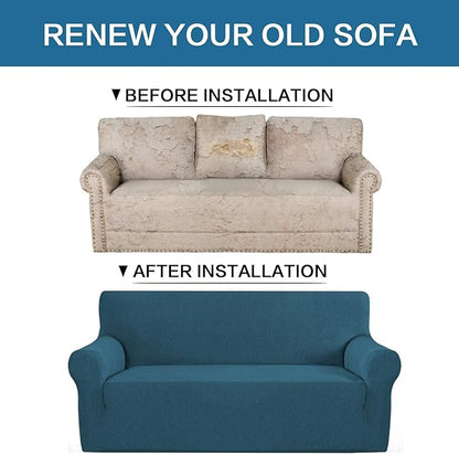 H.VERSAILTEX Armchair Cover High Stretch Sofa Slipcover 1 Piece Couch Covers for Sofa Durable Spandex Fabric Non Skid Machine Washable(Armchair 31"-40", Deep Teal)