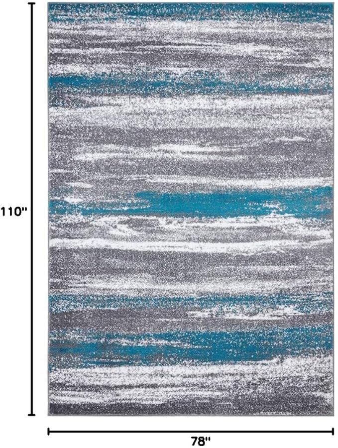 LUXE WEAVERS Modern Abstract Turquoise 6x9 Area Rug