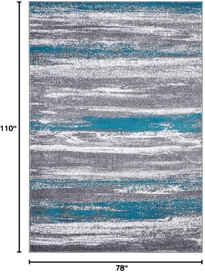 LUXE WEAVERS Modern Abstract Turquoise 6x9 Area Rug