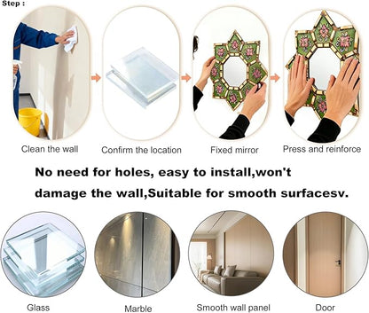 Peruvian starburst mirror Decorative Wall Mirror 11.8 Inch 2D Pattern Mirrors Small Decorative Mirrors for Living Room, Boho & Moroccan Style Mirror Wall Art with Wood Frame, Vintage Home Decor