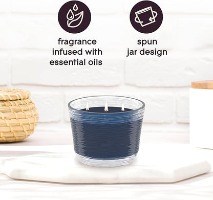 Glade 3-Wick Scented Candle Jar, Smooth Bourbon & Oak, Air Freshener Infused with Essential Oils, 6.8 Oz, 3 Count