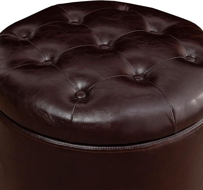 Convenience Concepts Designs4Comfort Round Storage Ottoman
