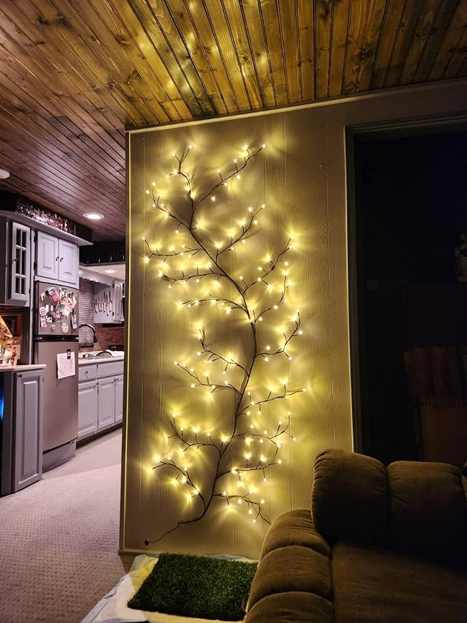 Enchanted Willow Vine Lights for Wall: 7.5FT led Twinkling Tree Branch Light for Living Room and Bedroom Home Decor-Warm White Twinkle Tree Lights Lighted Garland for Halloween Christmas Holiday Decor