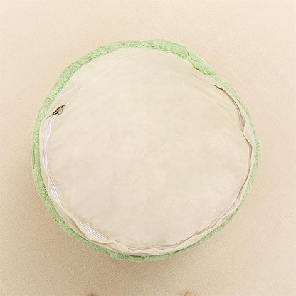 Round Pouf Ottoman 20x 20x 14 Inches Boho Poof Home Decor Floor Pouffe Ottoman Foot Rest for Couch Sofa Bean Bag Chairs Living Room Bedroom Grass Green