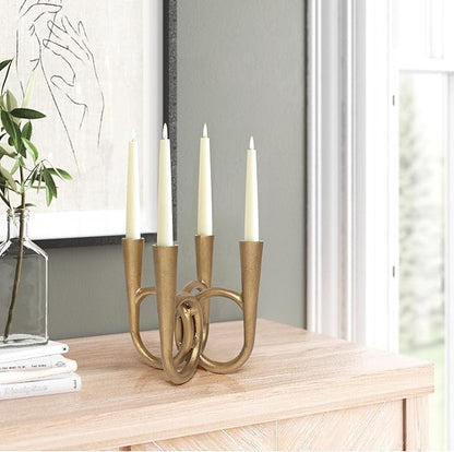 Antique Brass Candle Holder, Iron Taper Candle Holders, Vintage Cast Iron Decorative Candle Stands, Tall Candle Holders for Wedding, Dining Table, Home Decor