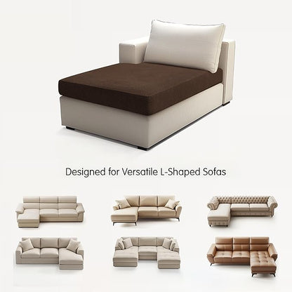 Hokway Stretch Chaise Cover Individual Couch Cushion Slipcovers Reversible Cushion Protector Slipcovers Sofa Cushion Protector Covers (Chaise Cover, Chocolate)