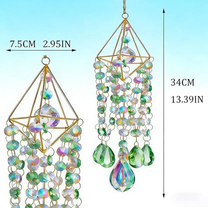 Sun Catcher Crystals for Window Hanging, Rainbow Prism Sun Catcher with Crystal Prisms, Hanging Crystal Suncatchers Indoor Window Decor, Window Suncatcher Light Catcher