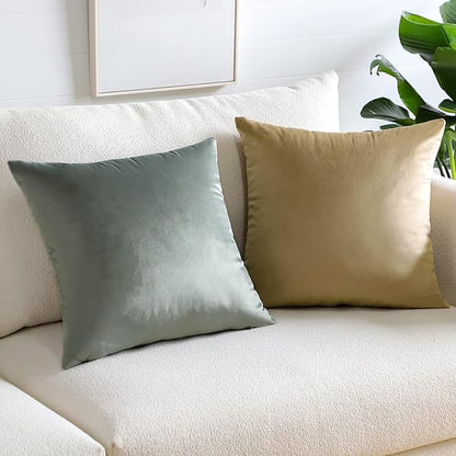 Artscope Luxury Velvet Pillow Covers Super Soft Decorative Square Throw Pillow Covers Case Cushion Covers for Sofa Couch Bedroom Car Decor 18x18 Inch Dark Grey