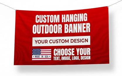 Custom Large Banner by BCB Print | Personalized Polyester Wall Hanging Banner for Outdoor Use | Add Your Image, Text, or Logo for Business, Birthdays, Graduations & Events | Made in USA | HD Print.