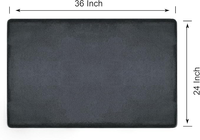 PURE ERA Carpet Stair Tread Landing Mat Area Rug Ultra Plush Shag Soft Non Slip Skid Resistant Tape Free Indoor Doormat Washable Reusable Dark Gay 2' X 3'