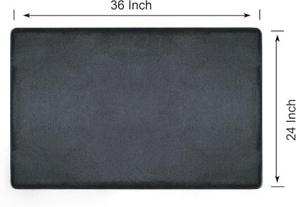 PURE ERA Carpet Stair Tread Landing Mat Area Rug Ultra Plush Shag Soft Non Slip Skid Resistant Tape Free Indoor Doormat Washable Reusable Dark Gay 2' X 3'