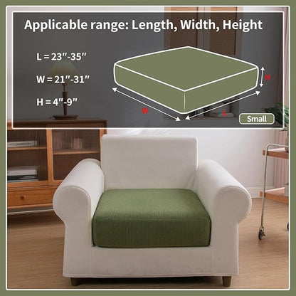 Sectional Couch Covers, Wear Resistant Stretch Sofa Covers Washable Soft Couch Cushion Covers Anti Slip Furniture Protector Sofa Slipcovers for Pets (1 Piece Chair Cover, Green)